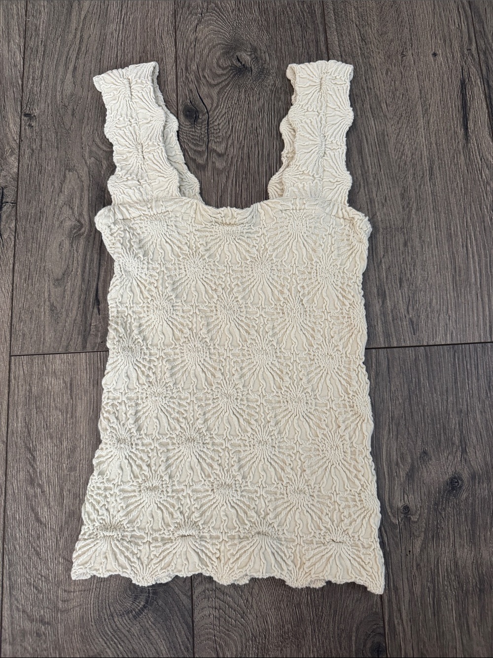SHEIN Cream Textured Square Neck Tank - BNWOT never worn